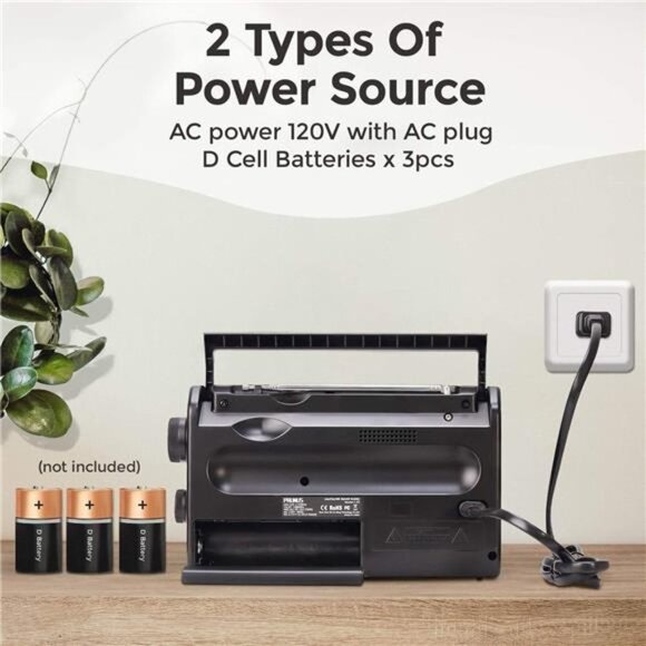 Weather AM FM Portable Radio with Best Reception, Transistor Radio, Battery - Picture 2 of 6